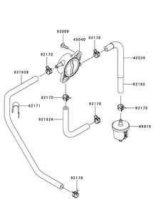 Kawasaki Fr691v-As05 Fuel Tank And Fuel Valve Diagram and Parts List for Z-FORCES54 (17AI5GHC-17AI5GHC010)(2012) Cub Cadet Lawn Tractor